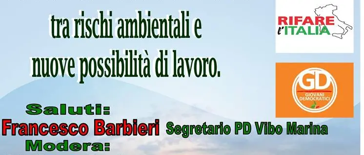 'Dallo sviluppo industriale ai cimiteri delle fabbriche': domani Guccione e la Velo con Lo Schiavo a Vibo Marina