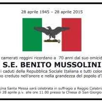 Reggio: interviene la Curia, annullata la messa per Mussolini