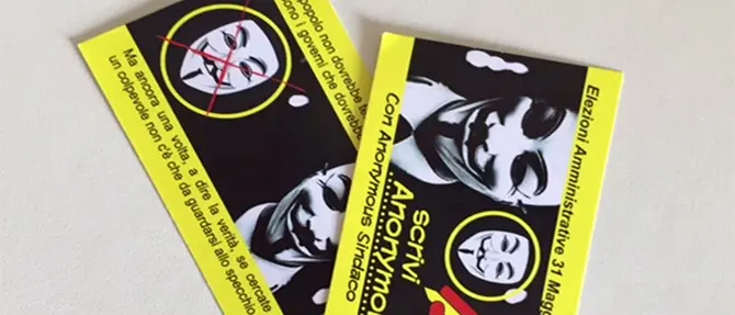 Anonymous a Vibo Valentia, una singolare campagna elettorale