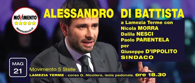 D’Ippolito: ‘La presenza di Di Battista conferma l’attenzione del M5S per Lamezia’