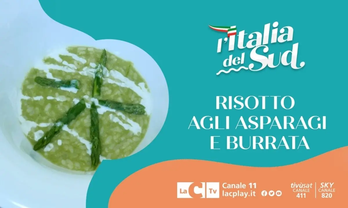 Riso con crema di asparagi e burrata, un piatto speciale con un ingrediente unico