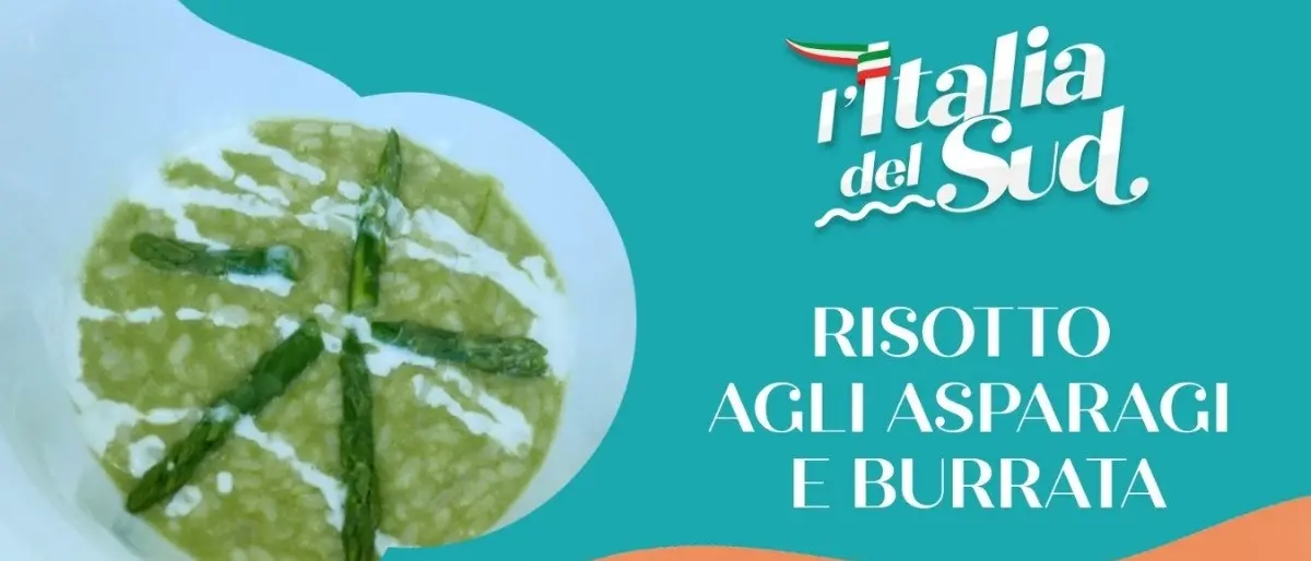 Riso con crema di asparagi e burrata, un piatto speciale con un ingrediente unico
