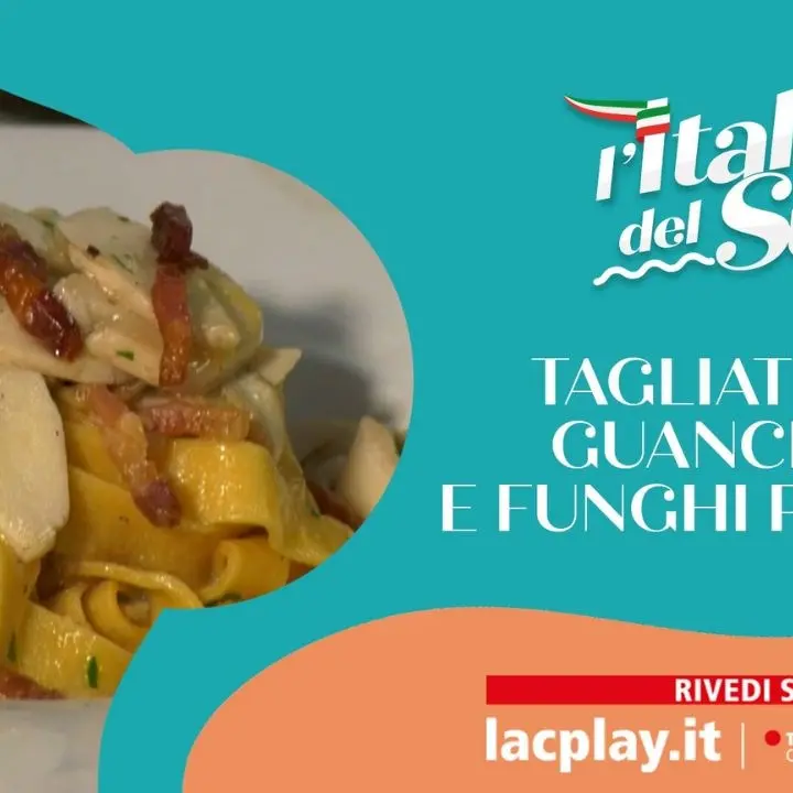 Tagliatelle ai funghi porcini con guanciale croccante, la Sila nel piatto