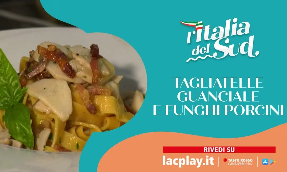 Tagliatelle ai funghi porcini con guanciale croccante, la Sila nel piatto