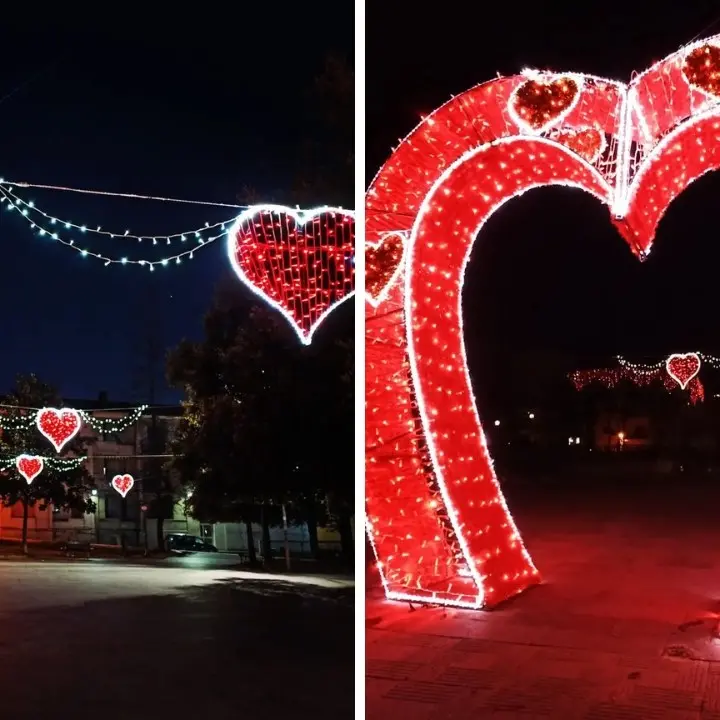 Ad Acri nasce la Zona romantica per San Valentino: qui tra luci e cuori è obbligatorio baciarsi