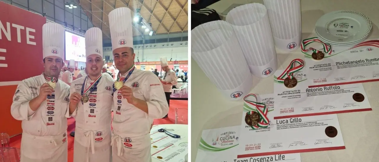 Calabria sul tetto d’Italia, medaglia d’oro ai Campionati di Cucina per gli chef del Life Restaurant Pub