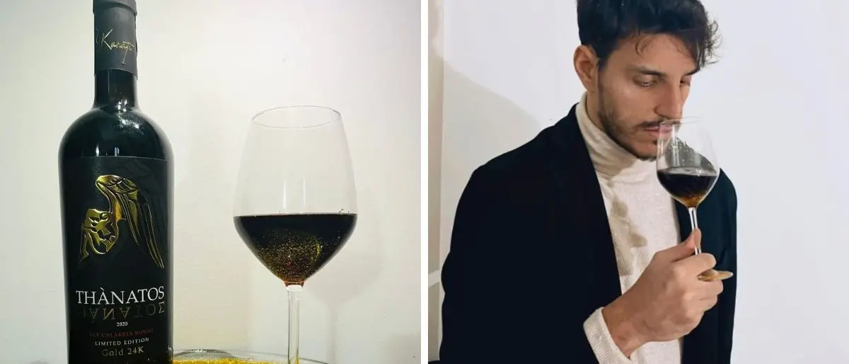 Vino rosso con oro 24 carati: l’originale progetto dell’imprenditore calabrese Modafferi