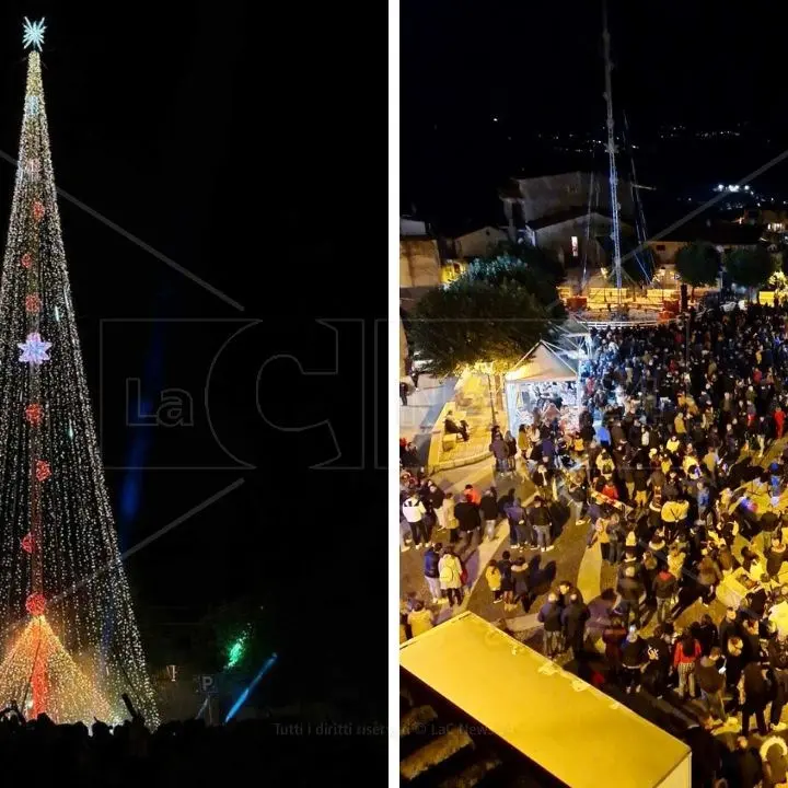A Roccabernarda l’albero di Natale più alto d’Italia: iniziativa solidale che ha coinvolto tutta la comunità