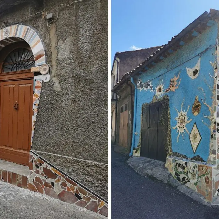 Franco Cianflone e la sua arte del mosaico che rende più bello e colorato il borgo di Cicala
