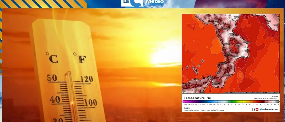 Temperature roventi in arrivo sulla Calabria, previsti picchi fino a 40 gradi: ecco dove