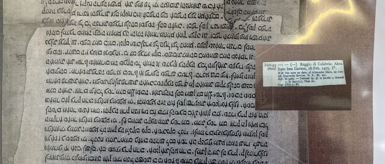 Dalla Calabria agli Stati Uniti, custoditi a New York i frammenti del primo libro ebraico stampato in riva allo Stretto