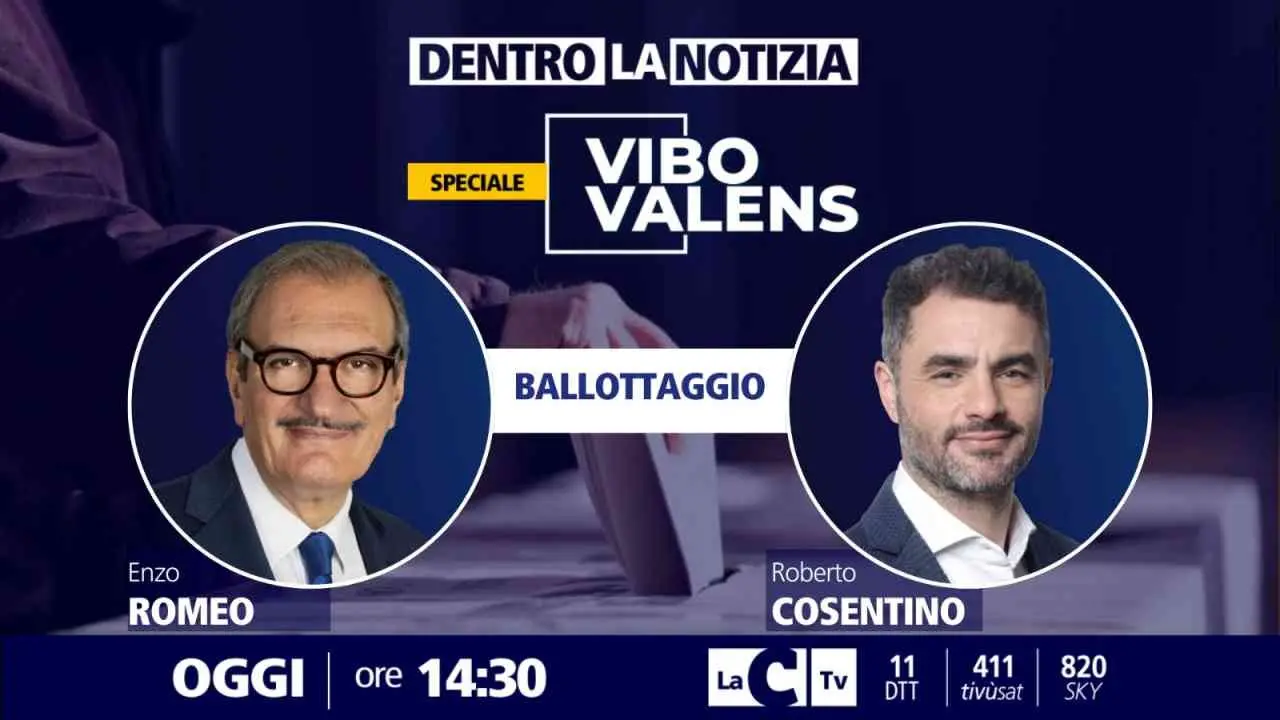 Dentro la Notizia, ultimo appuntamento con lo speciale Vibo Valens: in studio i due candidati Romeo e Cosentino