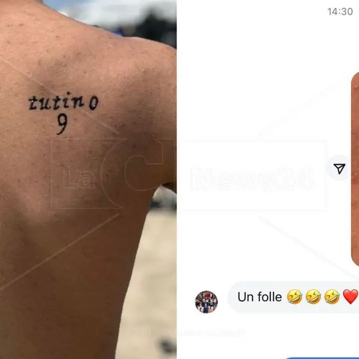 Tutino per sempre, tifoso del Cosenza celebra con un tatuaggio il suo idolo: «L’unico calciatore che mi ha fatto piangere di gioia»