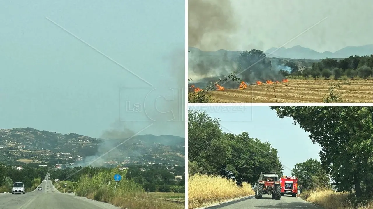 Bisignano nella morsa degli incendi, vigili del fuoco al lavoro su tre fronti