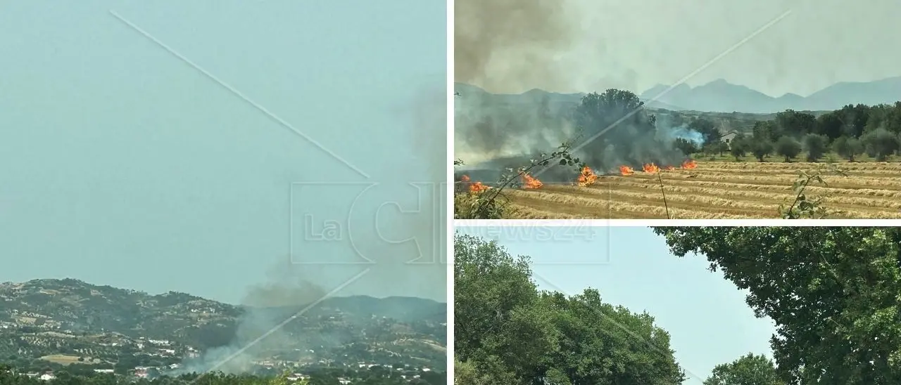 Bisignano nella morsa degli incendi, vigili del fuoco al lavoro su tre fronti