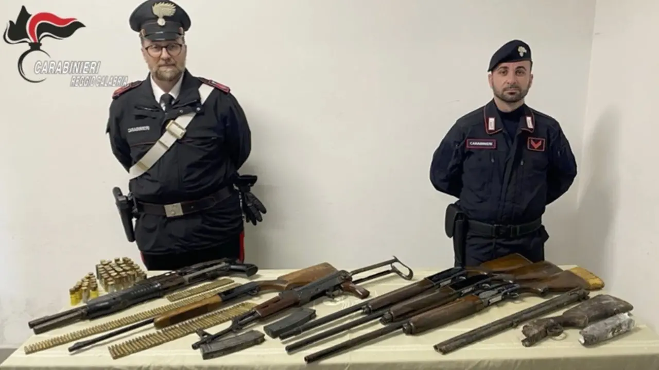 Reggio, armi da guerra trovate in un terreno e sequestrate dai carabinieri