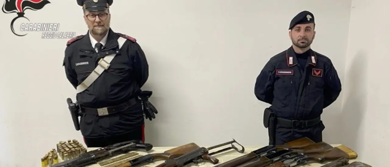 Reggio, armi da guerra trovate in un terreno e sequestrate dai carabinieri