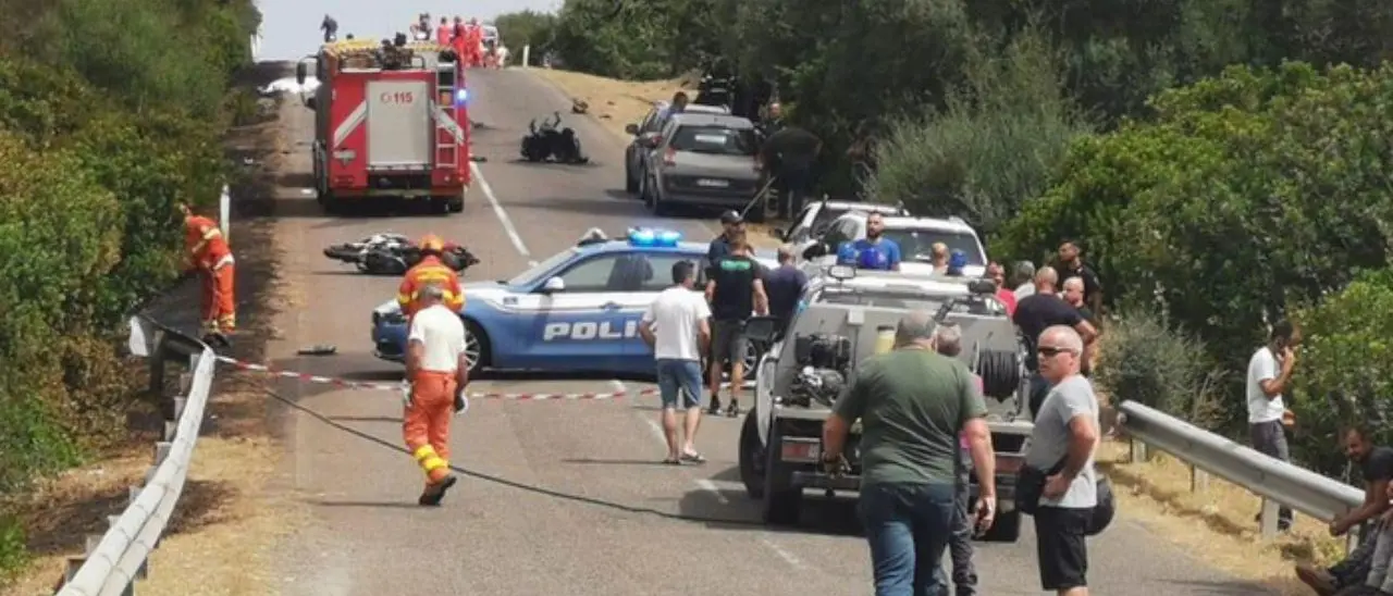 Violento scontro tra due moto e un’auto nell’Oristanese: tre morti e due feriti