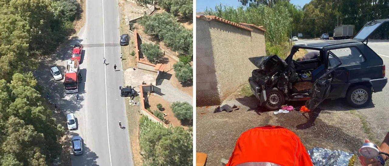 Lamezia, auto si scontra con un furgone e poi sbatte violentemente contro un muro: grave la conducente