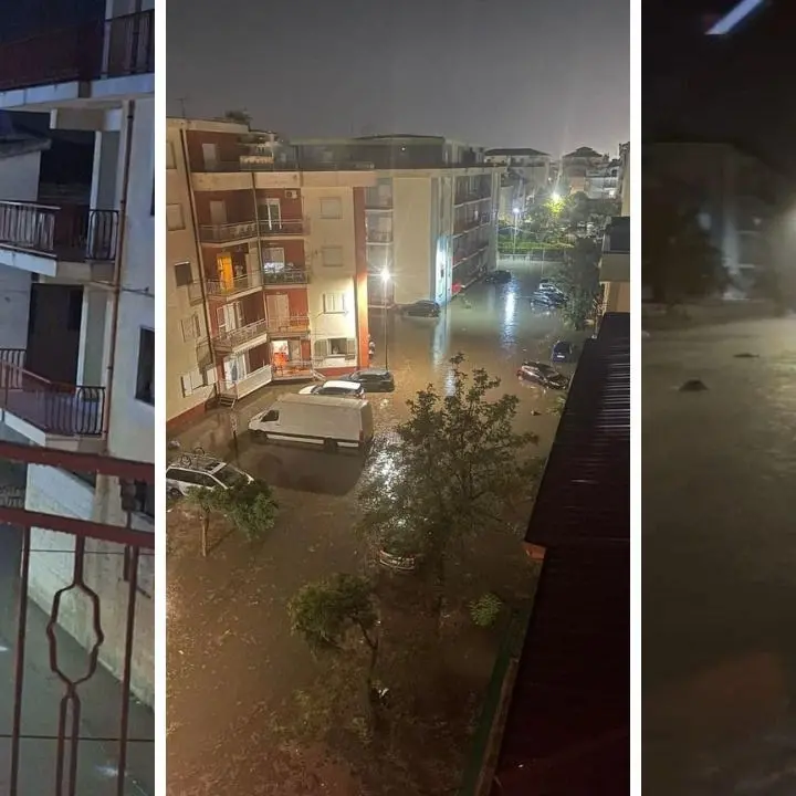 Nubifragio a Corigliano Rossano, strade allagate e danni. Il borgo marinaro di Schiavonea sott’acqua