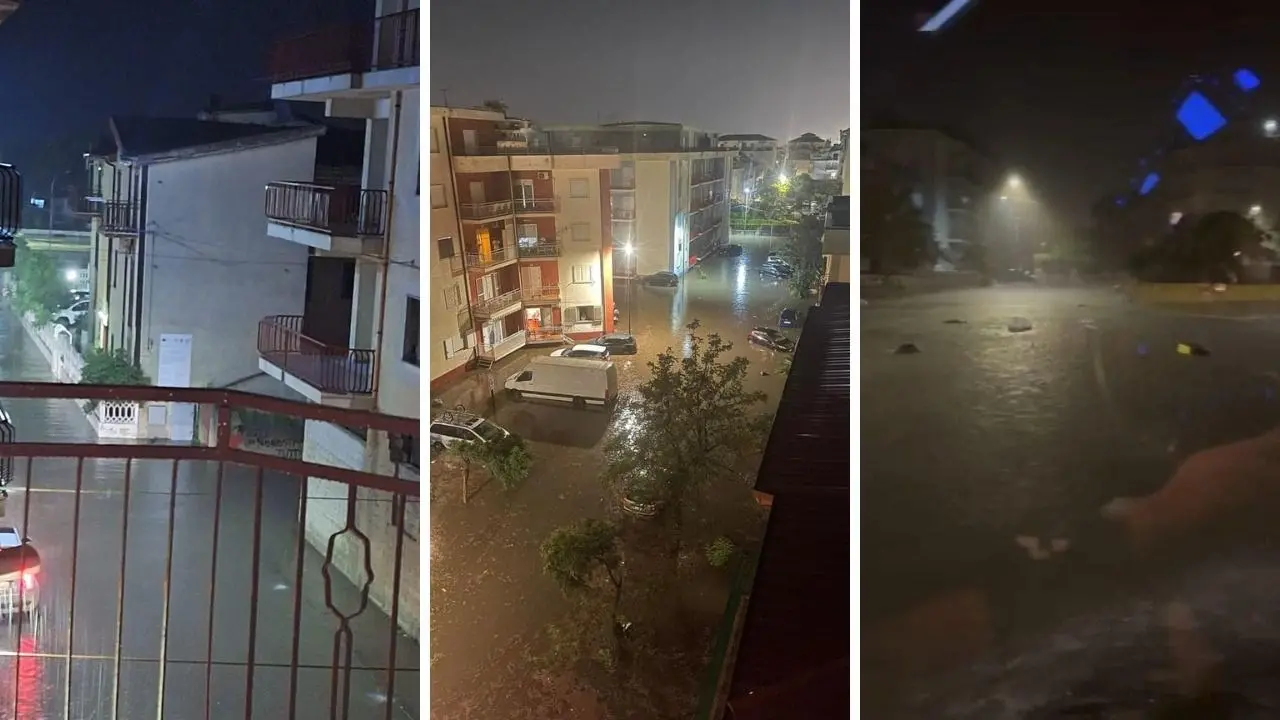 Nubifragio a Corigliano Rossano, strade allagate e danni. Il borgo marinaro di Schiavonea sott’acqua