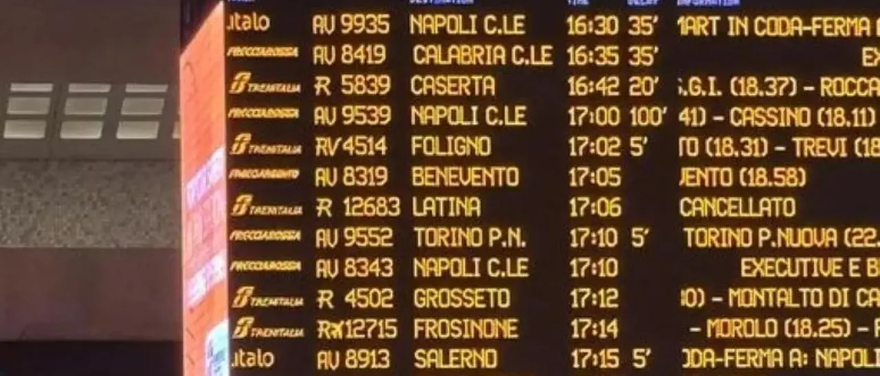 Nuovo pomeriggio da incubo per i treni ad Alta Velocità diretti in Calabria: ritardi fino a 100 minuti per un guasto