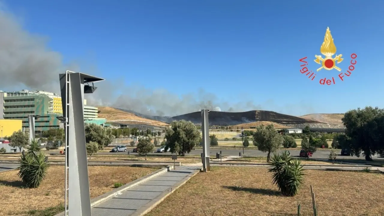 Catanzaro, vasto incendio nelle vicinanze del policlinico e dei parcheggi della Cittadella regionale: disagi per il fumo