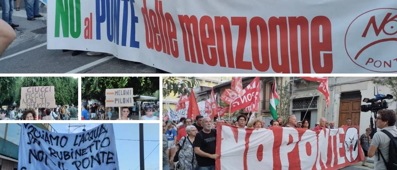No al Ponte sullo Stretto, 5mila in corteo a Messina per la protesta: «Vogliamo l’acqua, non quest’opera inutile»