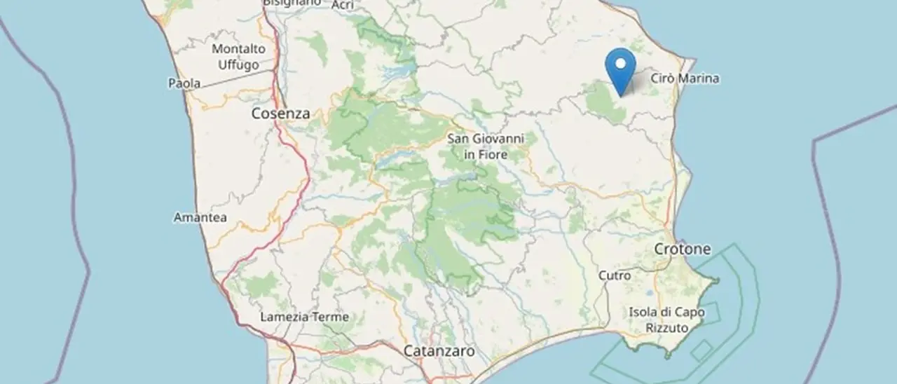 Terremoto in Calabria, trema il Crotonese: diverse scosse in pochi minuti, la più forte di magnitudo 3.8