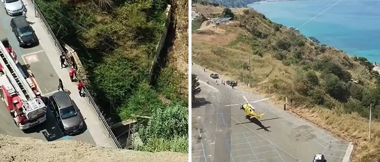 Morto il turista che si è lanciato in un dirupo a Pizzo, sotto shock l’uomo che ha aiutato moglie e figlia: «Potevo salvare anche lui»