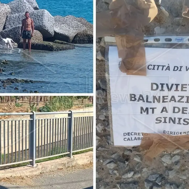 Vibo, spuntano i cartelli che vietano la balneazione per 600 metri ai lati del torrente Sant’Anna che da mesi inquina Bivona