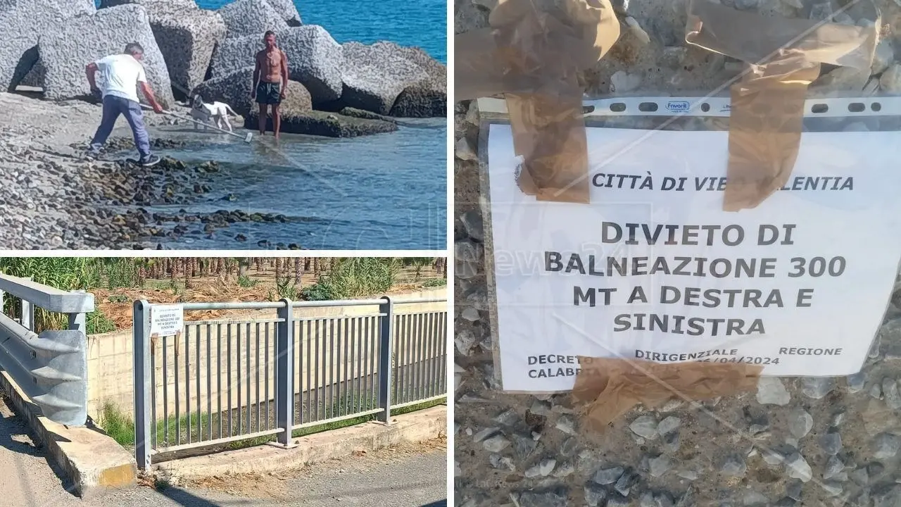 Vibo, spuntano i cartelli che vietano la balneazione per 600 metri ai lati del torrente Sant’Anna che da mesi inquina Bivona