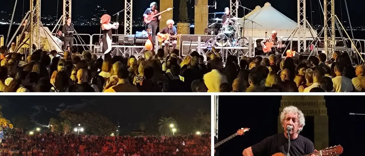 Eugenio Bennato infiamma il popolo dello Stretto, in migliaia per assistere al concerto del brigante della musica