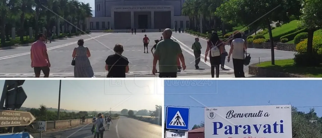 A piedi da Gioia Tauro a Paravati, i pellegrini omaggiano Natuzza: «Per noi è già Santa»