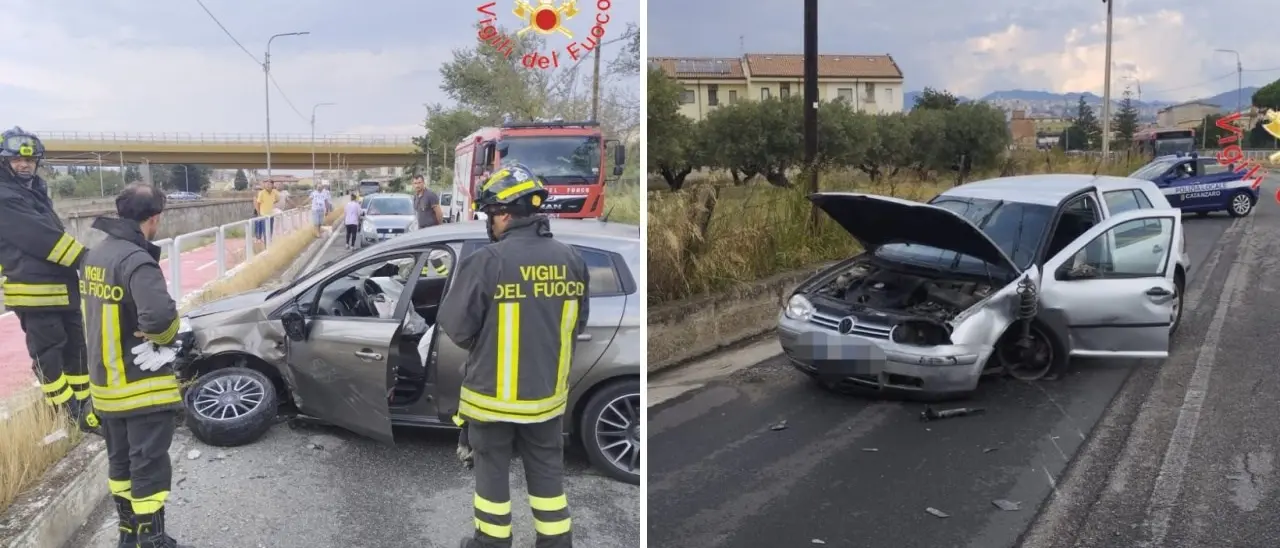 Scontro tra auto a Catanzaro, due persone ferite trasportate in ospedale