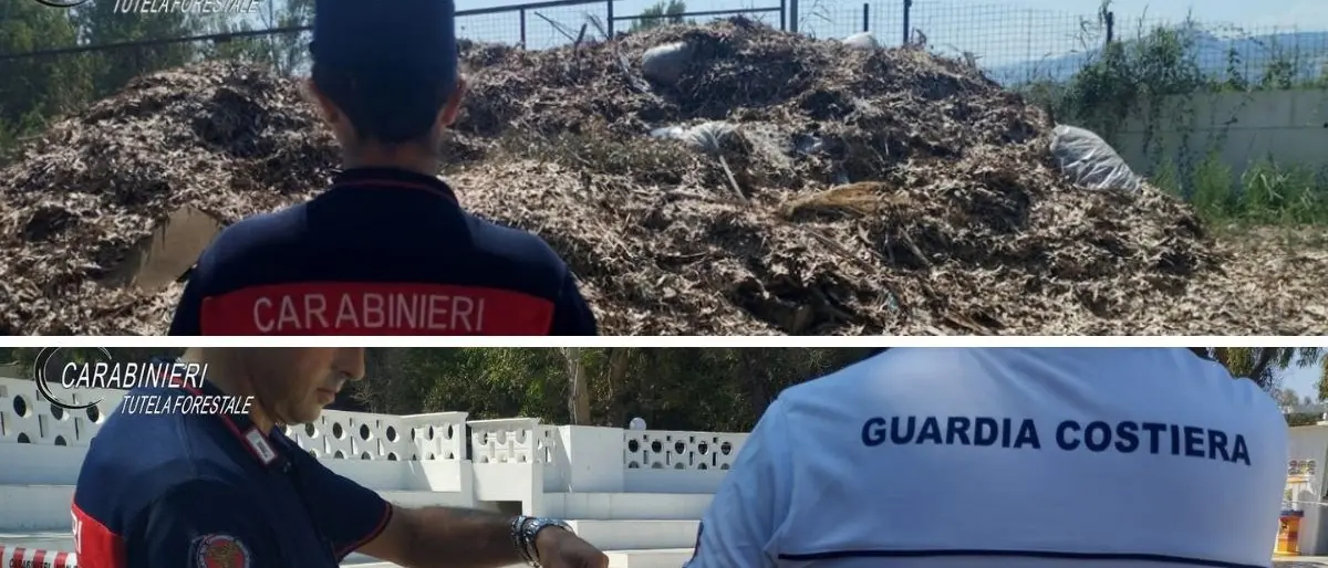 Rifiuti abbandonati e un anfiteatro abusivo in un campeggio a Corigliano-Rossano: scatta la denuncia