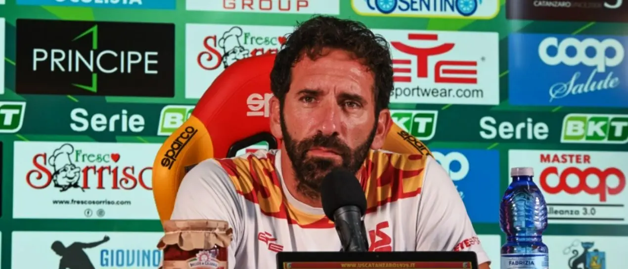 Cittadella-Catanzaro 0-0, mister Caserta: «Un buon punto, abbiamo fatto di tutto per poterla portare a casa e non abbiamo preso gol»