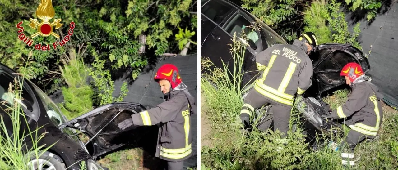 Incidente a Capo Rizzuto, auto finisce fuori strada: feriti padre e figlio