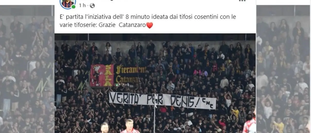 Bergamini unisce i tifosi di Catanzaro e Cosenza: anche i supporter giallorossi chiedono “verità per Denis”