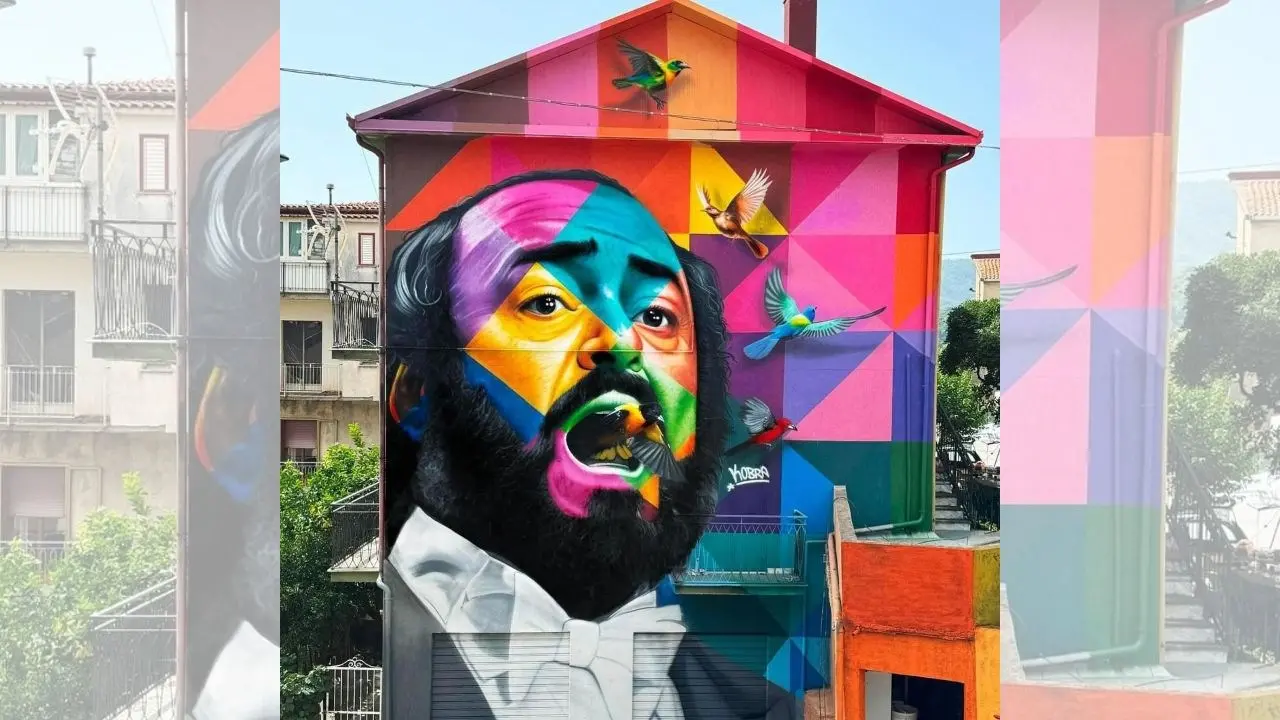 A San Pietro Magisano un murale in omaggio al tenore Luciano Pavarotti