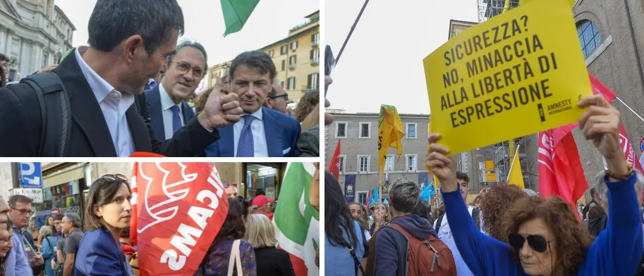 Presidio contro il ddl sicurezza a Roma, sindacati e opposizione in piazza: «Peggio del codice Rocco, passo indietro per l’Italia»