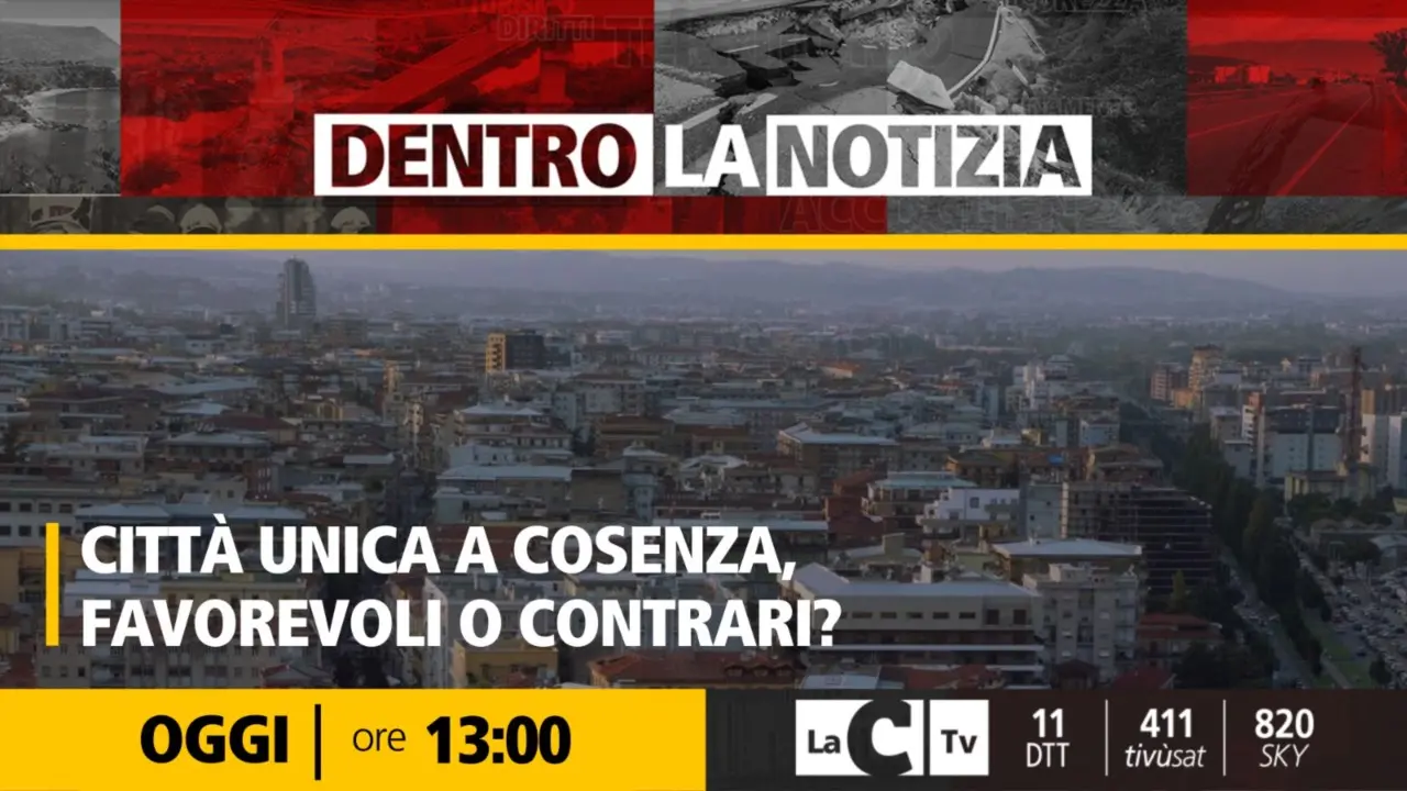 Città unica a Cosenza? Dibattito ancora aperto: ne parliamo oggi a Dentro la notizia