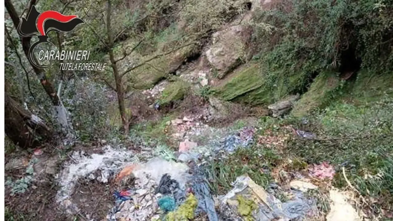 Rifiuti pericolosi abbandonati in un torrente nel Parco d’Aspromonte: due imprenditori denunciati