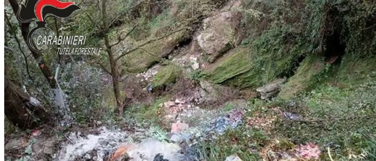Rifiuti pericolosi abbandonati in un torrente nel Parco d’Aspromonte: due imprenditori denunciati