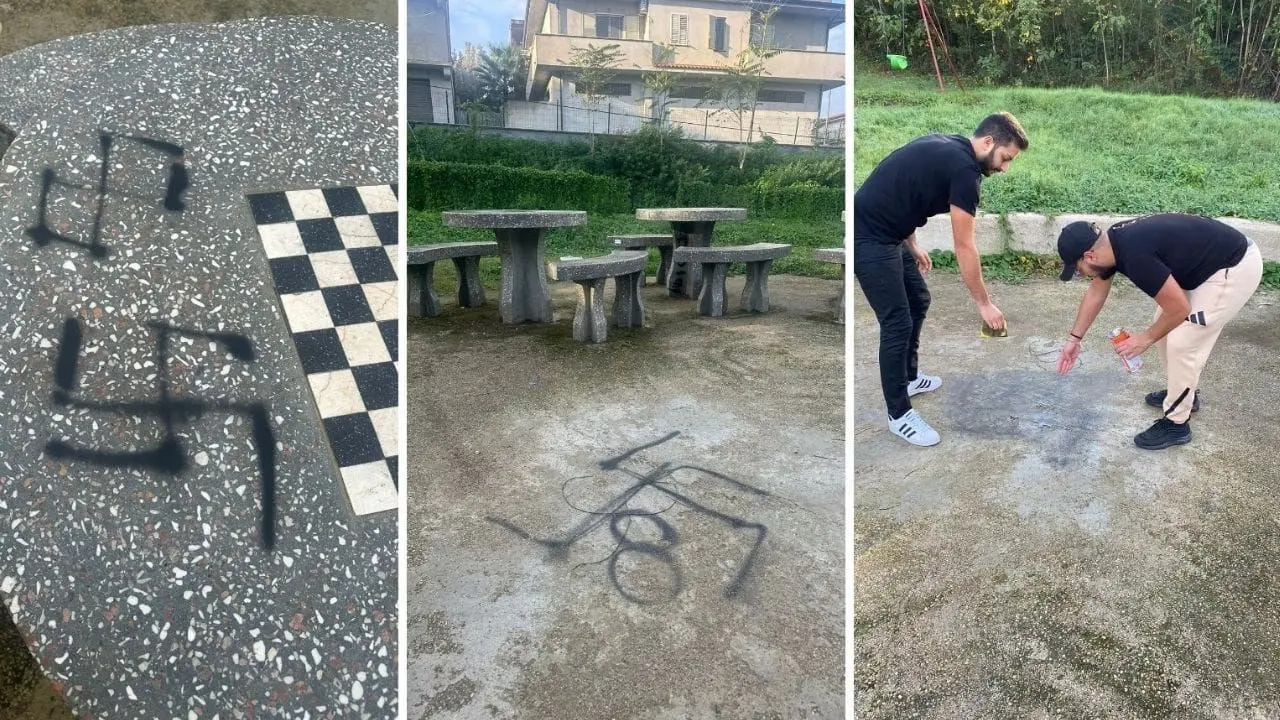 Svastiche e vandalismi al parco Rodari di Cinquefrondi, la condanna dell’amministrazione comunale: «Qui il nazifascismo non passa»