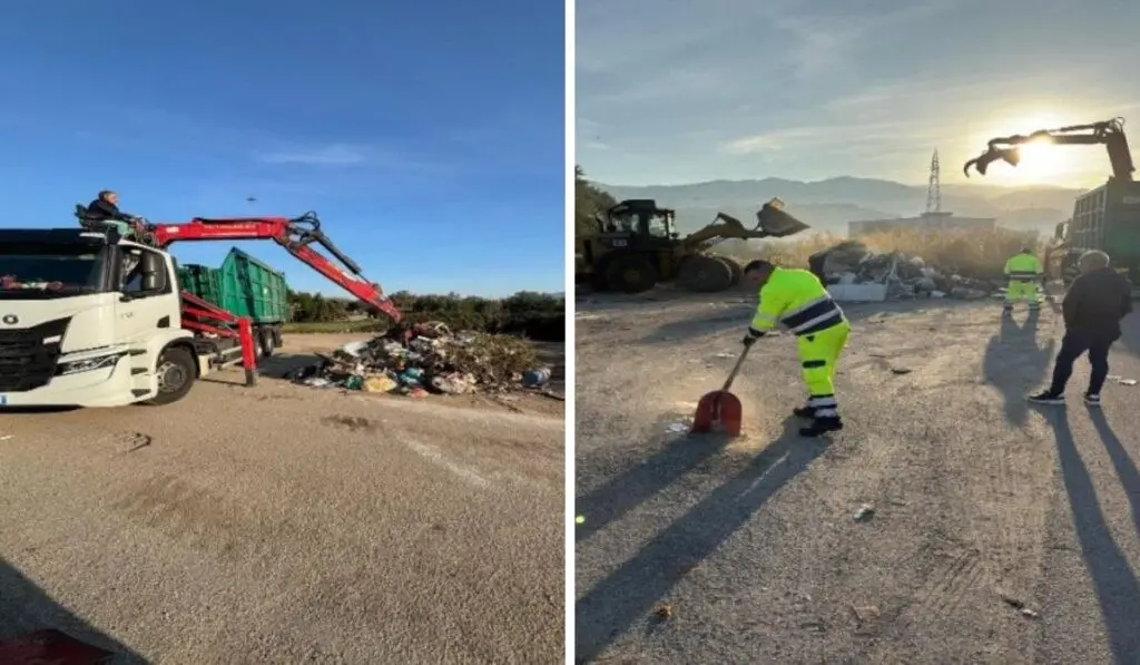 Rende, rimosse 10 tonnellate di rifiuti lungo la strada della vergogna nell’area industriale