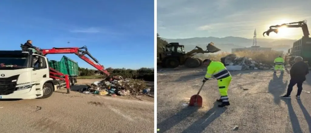 Rende, rimosse 10 tonnellate di rifiuti lungo la strada della vergogna nell’area industriale