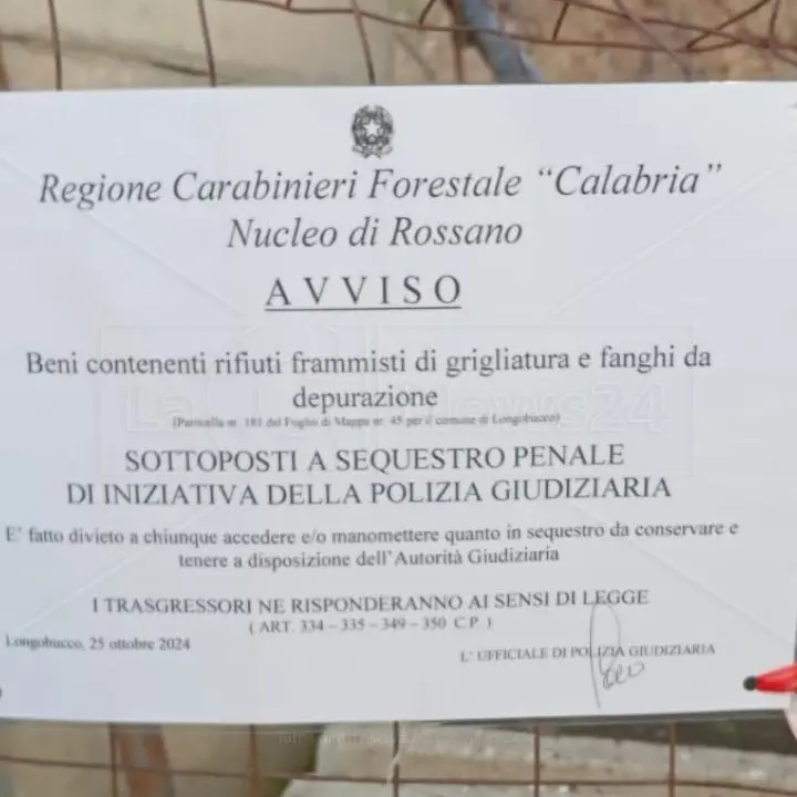 Longobucco, rifiuti non smaltiti e scarichi illegali nei terreni: sequestrati cinque depuratori