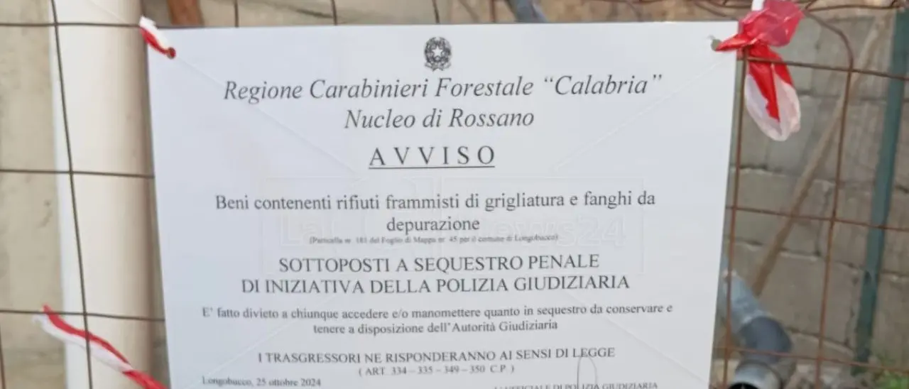 Longobucco, rifiuti non smaltiti e scarichi illegali nei terreni: sequestrati cinque depuratori