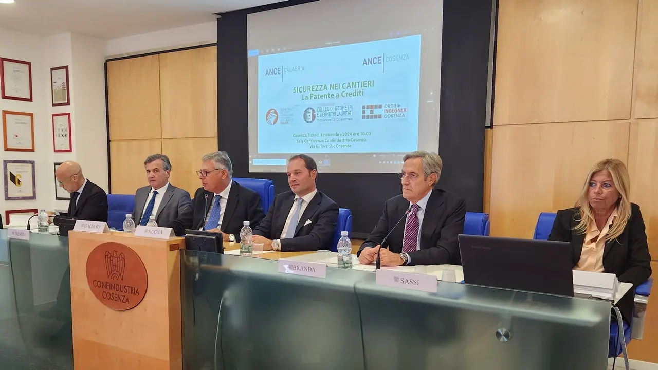 Patente a punti e sicurezza nei cantieri, a Cosenza il confronto promosso da Ance